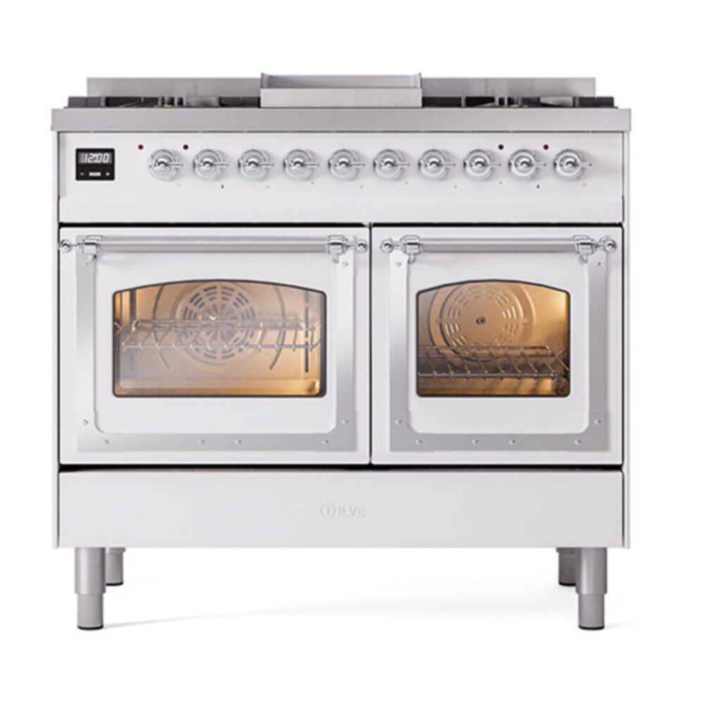 ILVE_UND40FNMPWHC_Nostalgie_II_40"_Dual_Fuel_Range_front_view