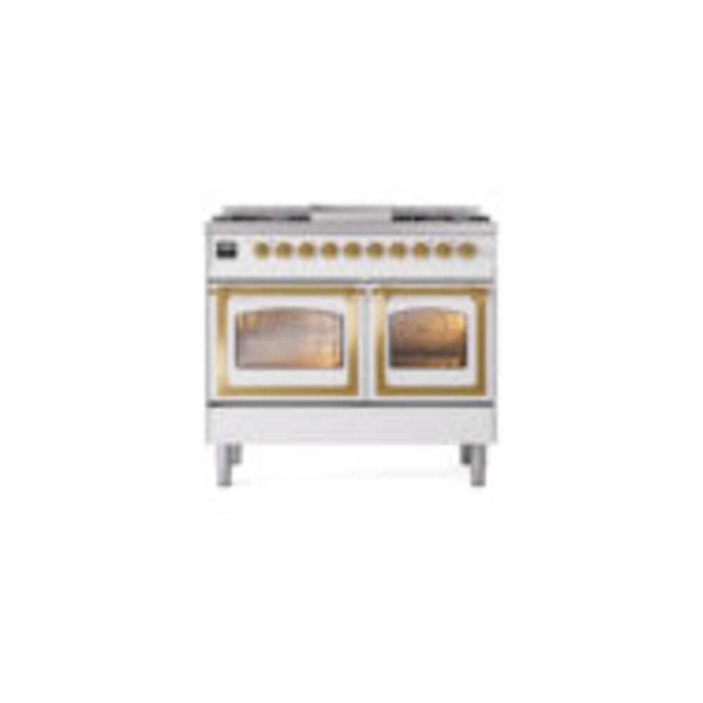 ILVE_UND40FNMPWHGLP_Nostalgie_II_40"_Dual_Fuel_Range_front_view