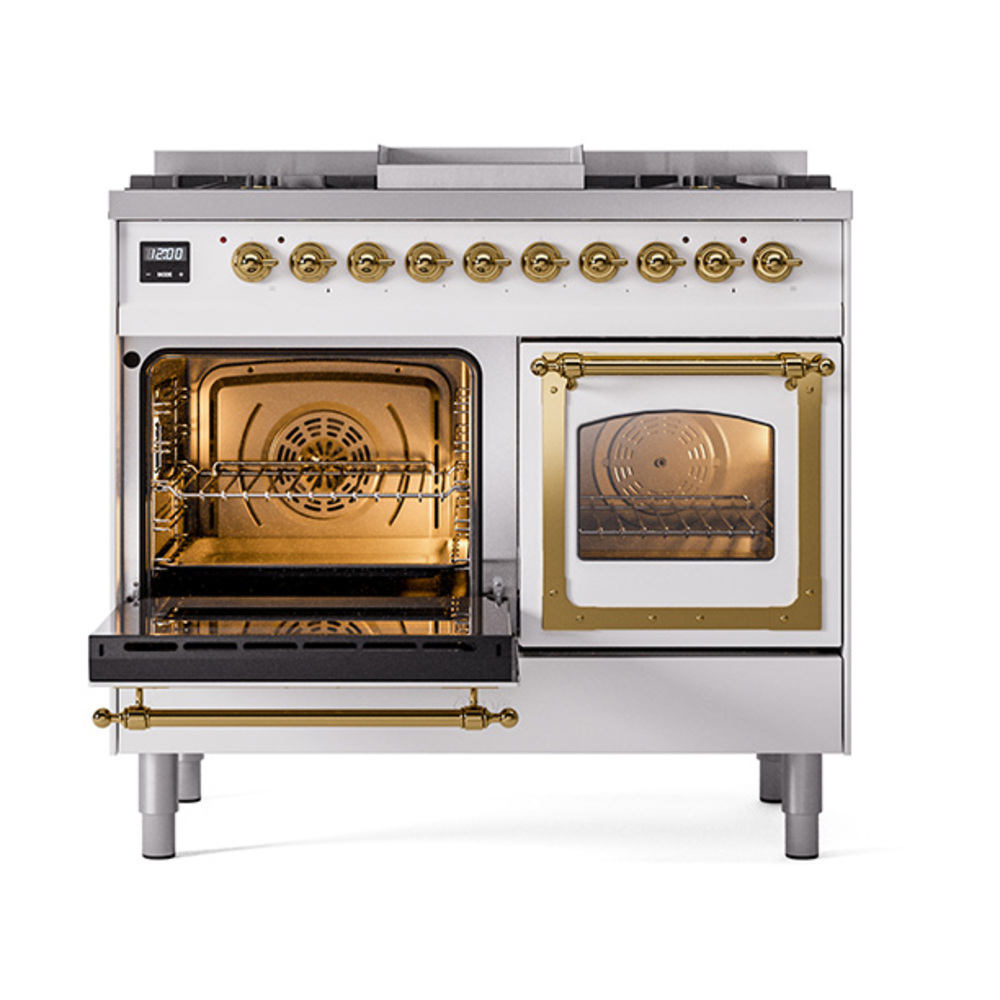 ILVE_UND40FNMPWHGLP_Nostalgie_II_40"_Dual_Fuel_Range_main_oven_door_opened