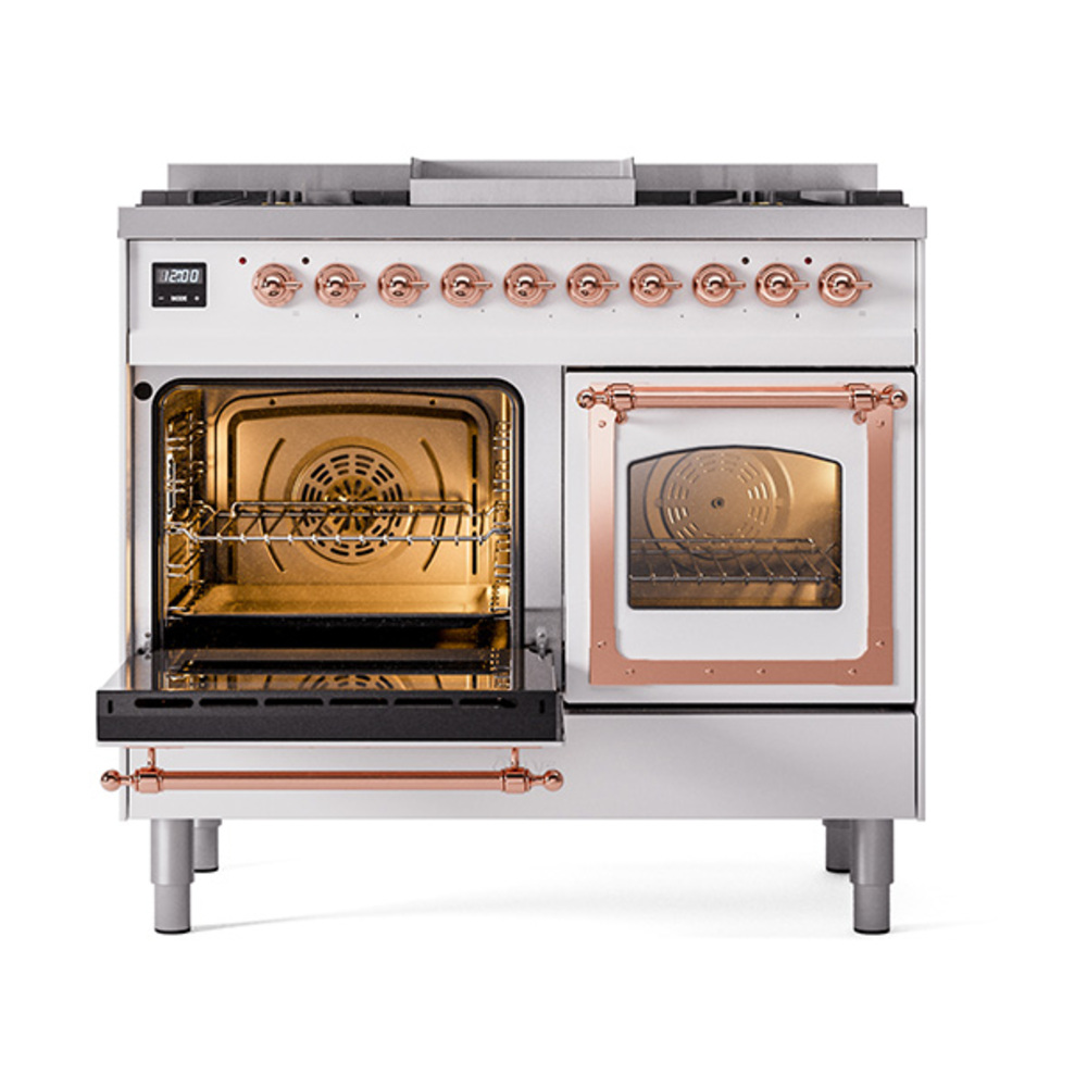 ILVE_UND40FNMPWHP_Nostalgie_II_40"_Dual_Fuel_Range_main_oven_door_opened