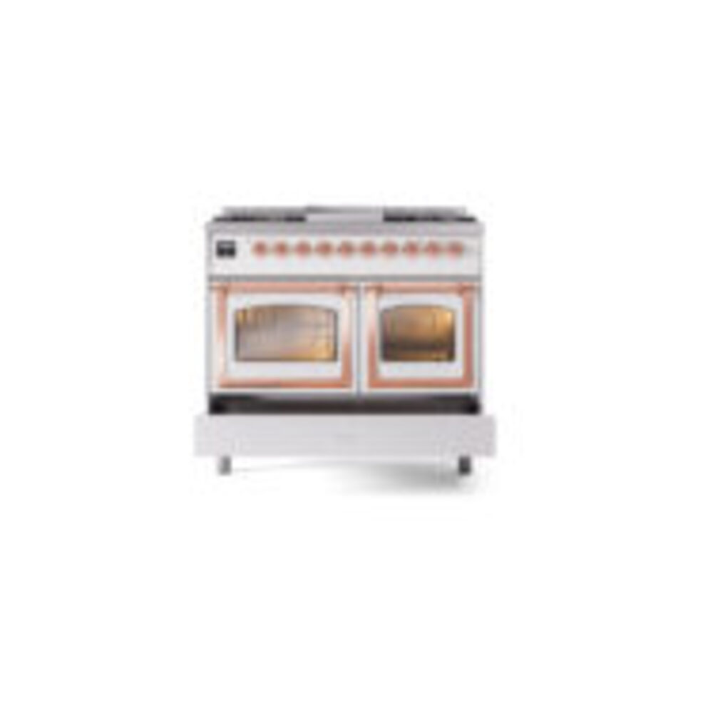 ILVE_UND40FNMPWHP_Nostalgie_II_40"_Dual_Fuel_Range_drawer_opened