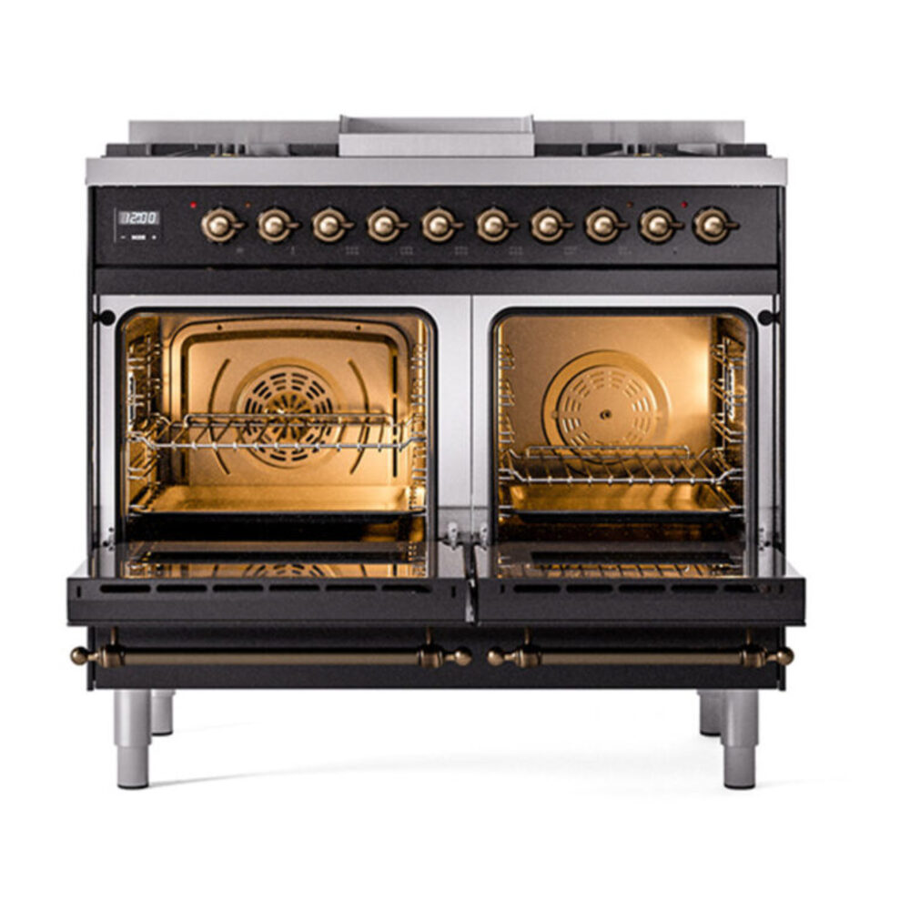ILVE_UND40FQNMPBKB_Nostalgie_II_40"_Dual_Fuel_Range_oven_door_opened