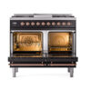 ILVE_UND40FQNMPBKPLP_Nostalgie_II_40"_Dual_Fuel_Range_oven_door_opened