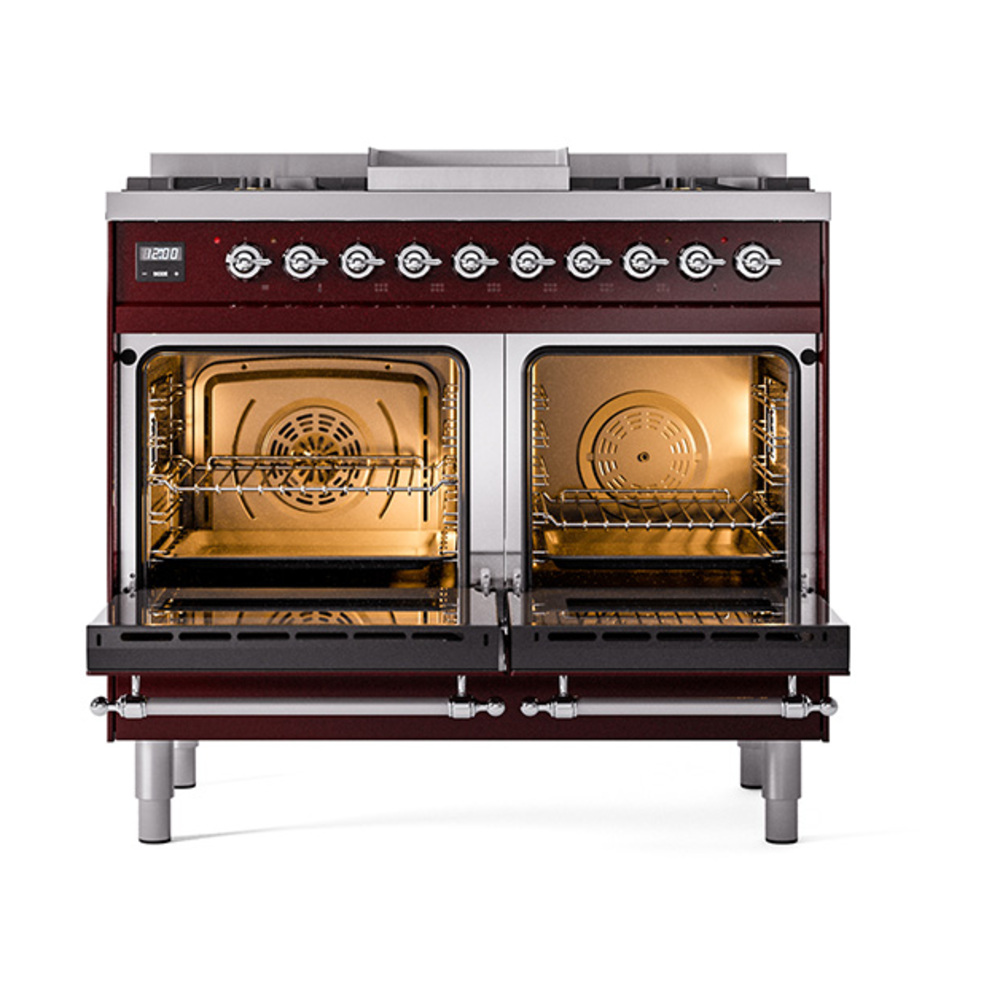 ILVE_UND40FQNMPBUCLP_Nostalgie_II_40"_Dual_Fuel_Range_oven_door_opened