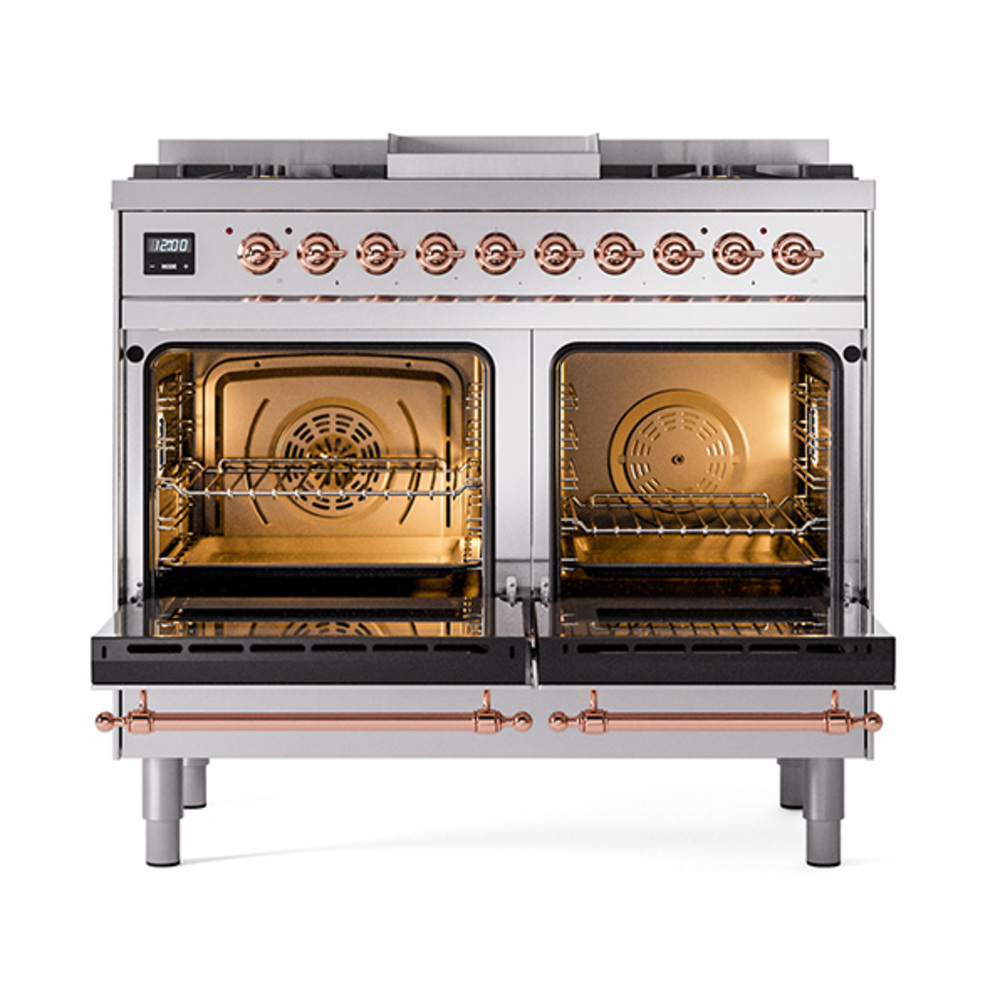 ILVE_UND40FQNMPSSPLP_Nostalgie_II_40"_Dual_Fuel_Range_oven_door_opened