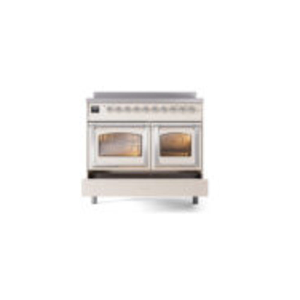 ILVE_UNDI406NMPAWC_Nostalgie_II_60"_Dual_Fuel_Range_drawer_opened