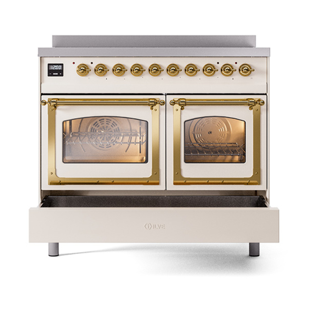 ILVE_UNDI406NMPAWG_Nostalgie_II_60"_Dual_Fuel_Range_drawer_opened