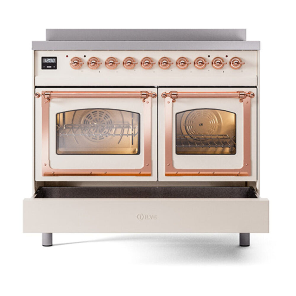 ILVE_UNDI406NMPAWP_Nostalgie_II_60"_Dual_Fuel_Range_drawer_opened