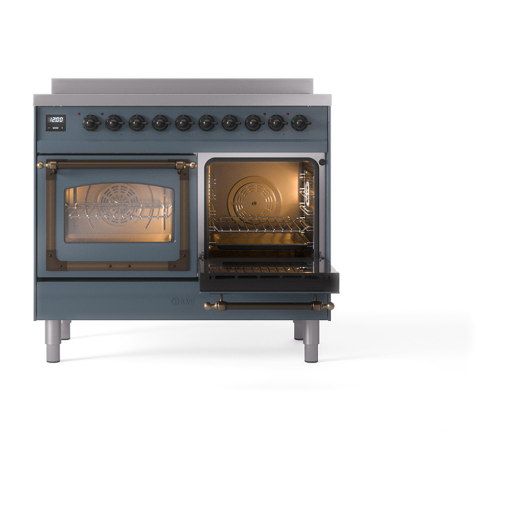 ILVE_UNDI406NMPBGB_Nostalgie_II_60"_Dual_Fuel_Range_side_oven_door_opened