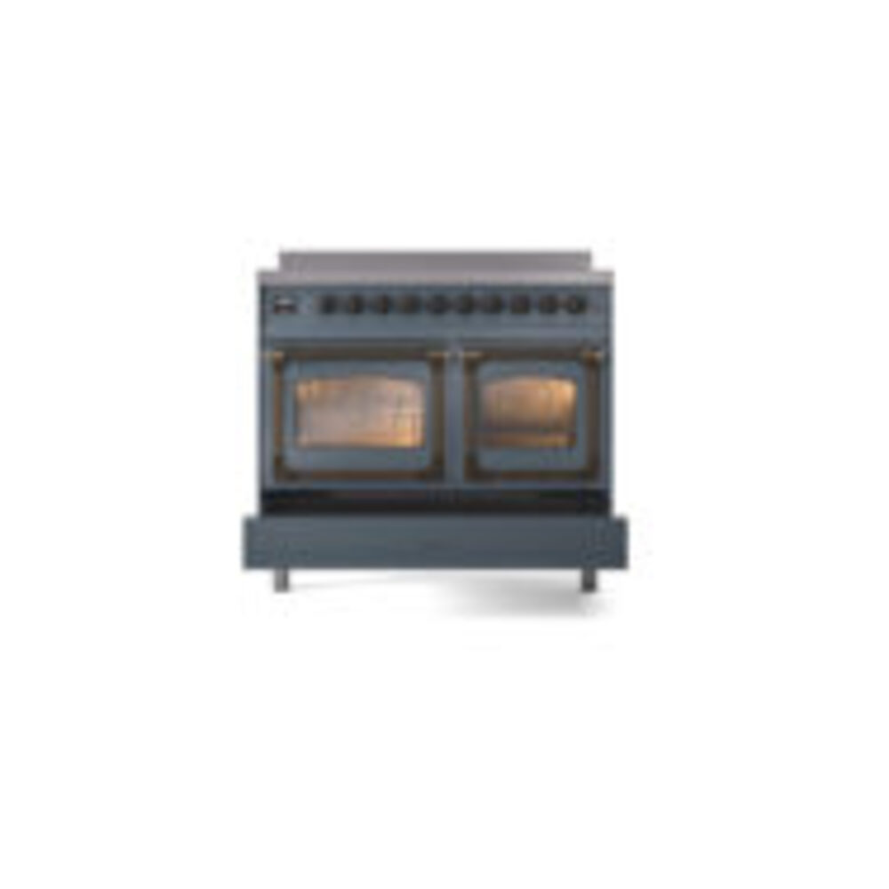 ILVE_UNDI406NMPBGB_Nostalgie_II_60"_Dual_Fuel_Range_drawer_opened