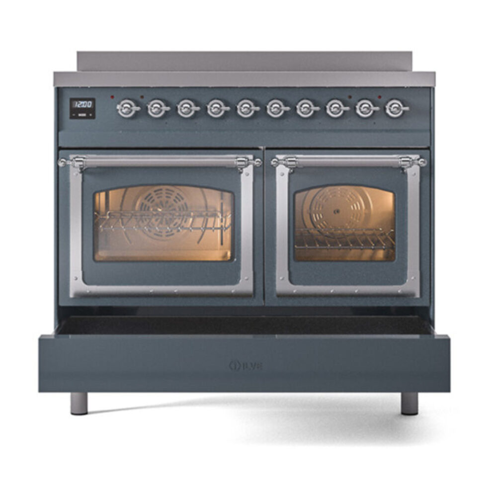 ILVE_UNDI406NMPBGC_Nostalgie_II_60"_Dual_Fuel_Range_drawer_opened