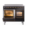 ILVE_UNDI406NMPBKB_Nostalgie_II_60"_Dual_Fuel_Range_main_oven_door_opened