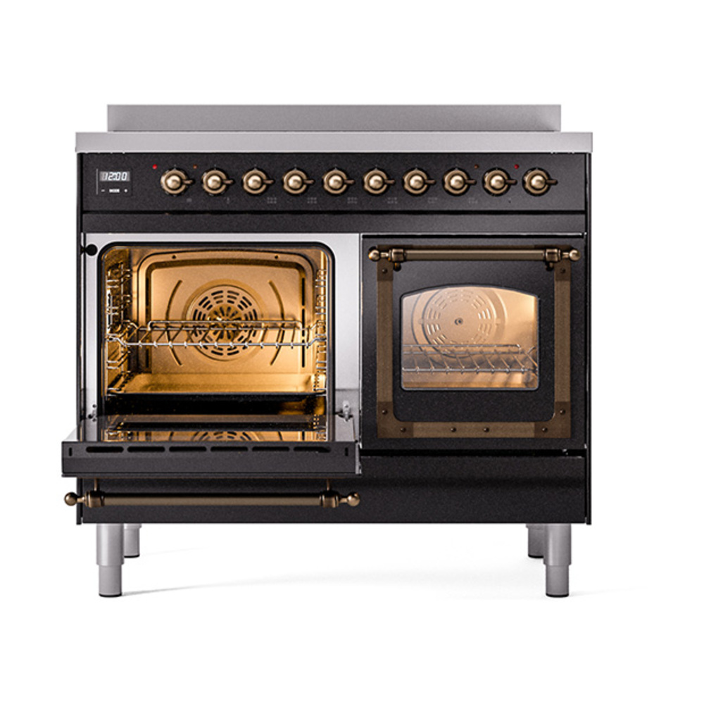 ILVE_UNDI406NMPBKB_Nostalgie_II_60"_Dual_Fuel_Range_main_oven_door_opened