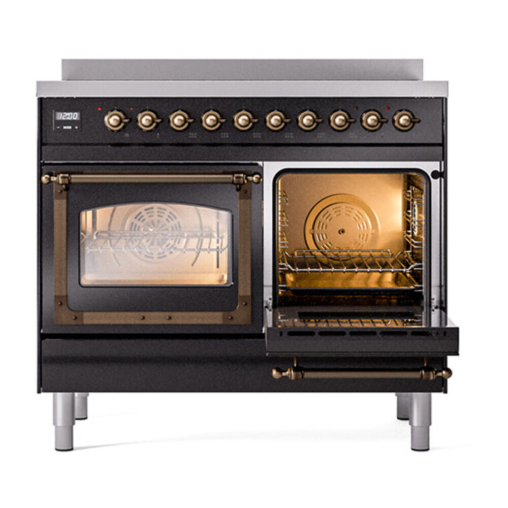 ILVE_UNDI406NMPBKB_Nostalgie_II_60"_Dual_Fuel_Range_side_oven_door_opened