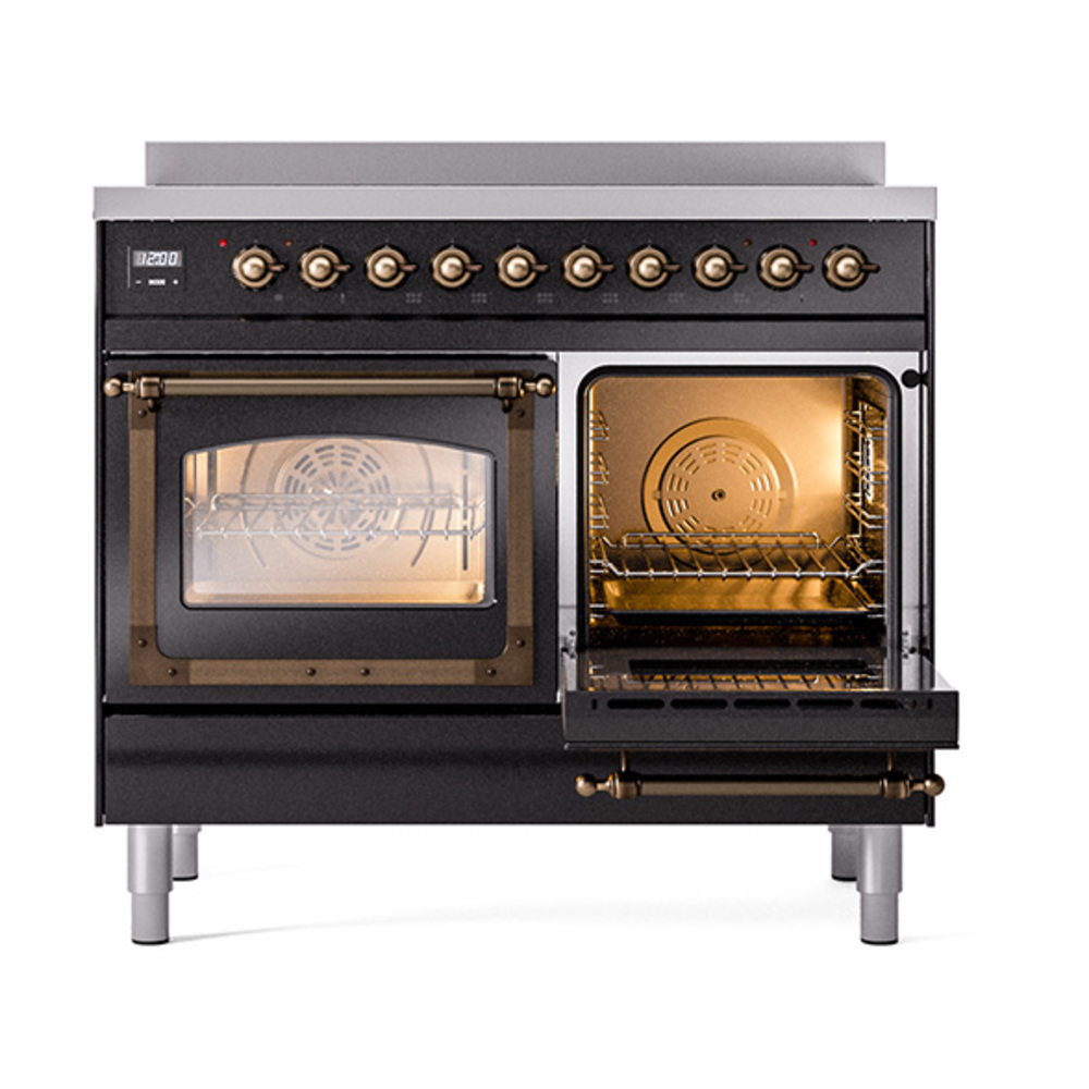 ILVE_UNDI406NMPBKB_Nostalgie_II_60"_Dual_Fuel_Range_side_oven_door_opened