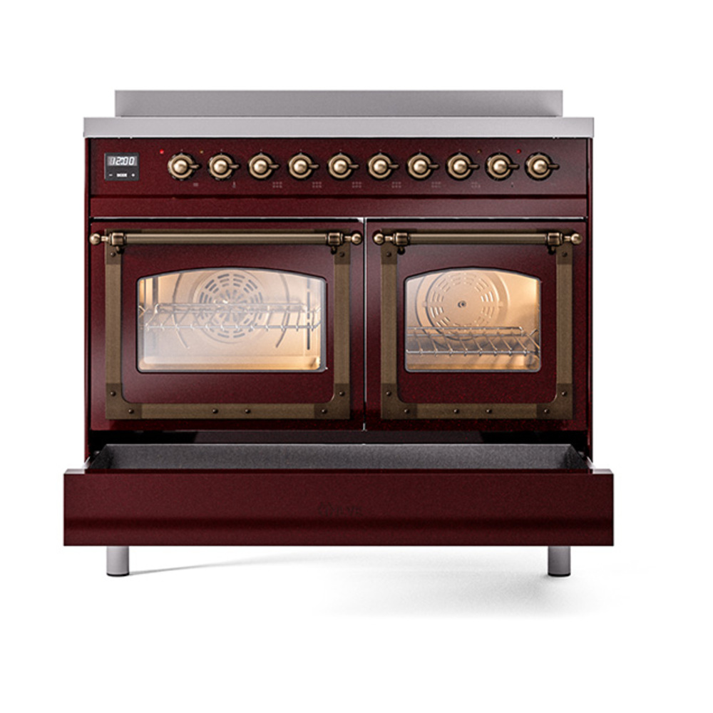 ILVE_UNDI406NMPBUB_Nostalgie_II_60"_Dual_Fuel_Range_drawer_opened