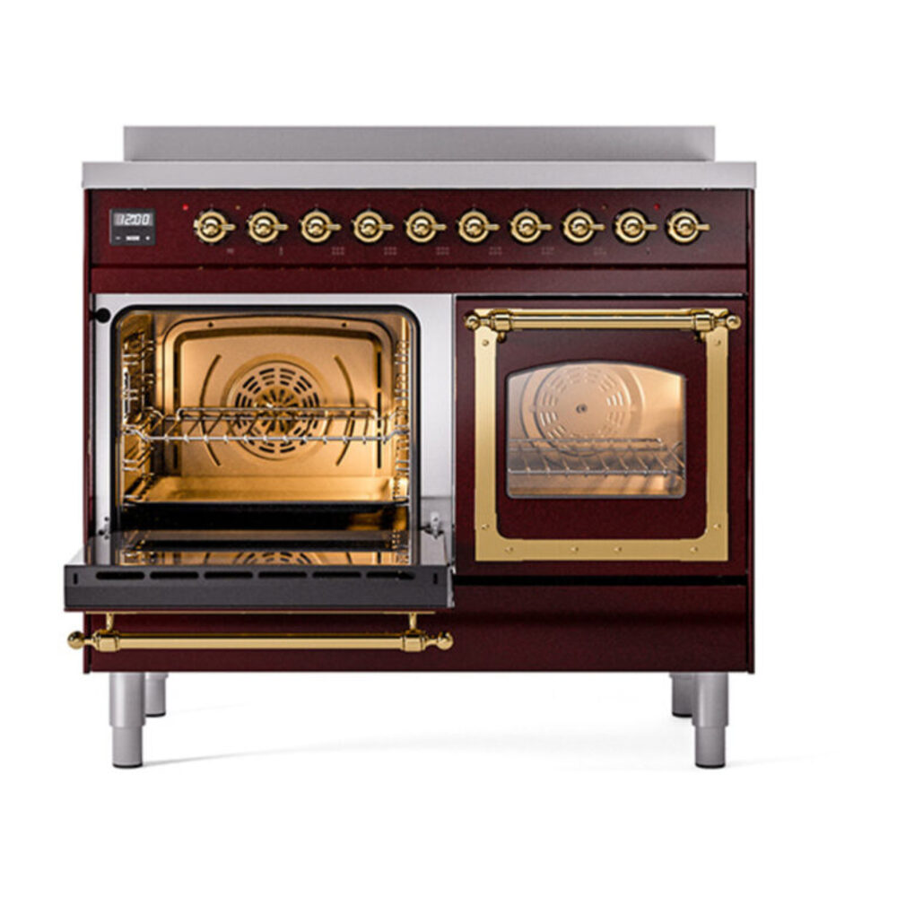 ILVE_UNDI406NMPBUG_Nostalgie_II_60"_Dual_Fuel_Range_main_oven_door_opened