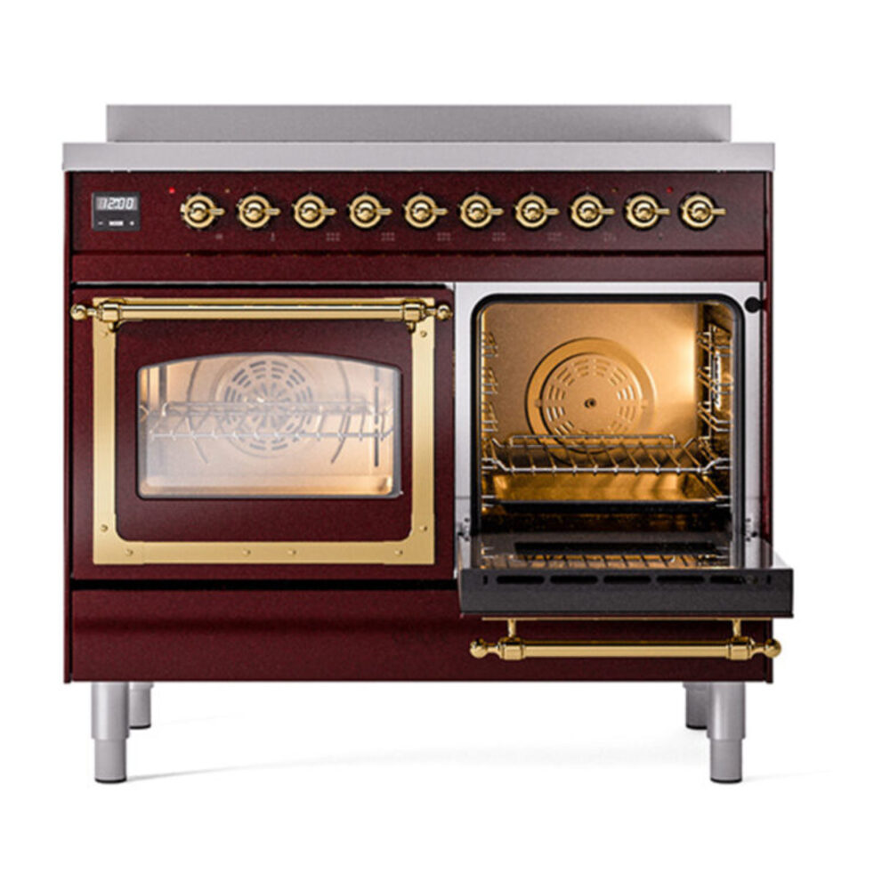 ILVE_UNDI406NMPBUG_Nostalgie_II_60"_Dual_Fuel_Range_side_oven_door_opened