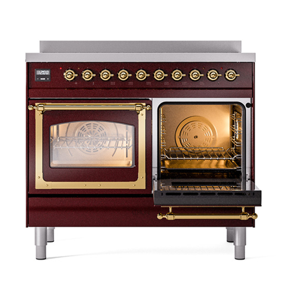ILVE_UNDI406NMPBUG_Nostalgie_II_60"_Dual_Fuel_Range_side_oven_door_opened