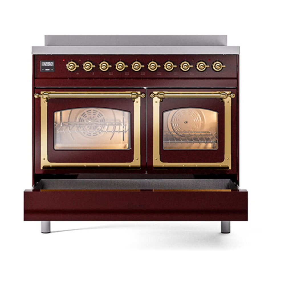 ILVE_UNDI406NMPBUG_Nostalgie_II_60"_Dual_Fuel_Range_drawer_opened