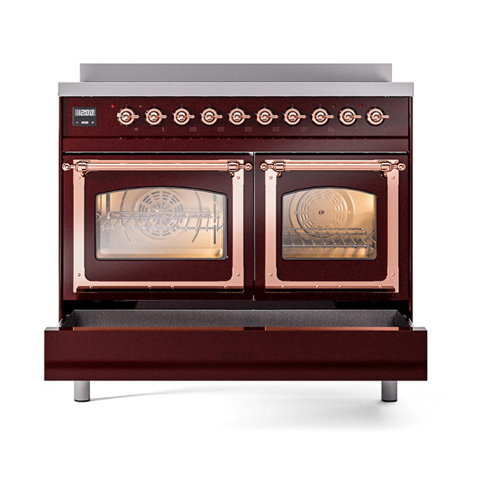 ILVE_UNDI406NMPBUP_Nostalgie_II_60"_Dual_Fuel_Range_drawer_opened