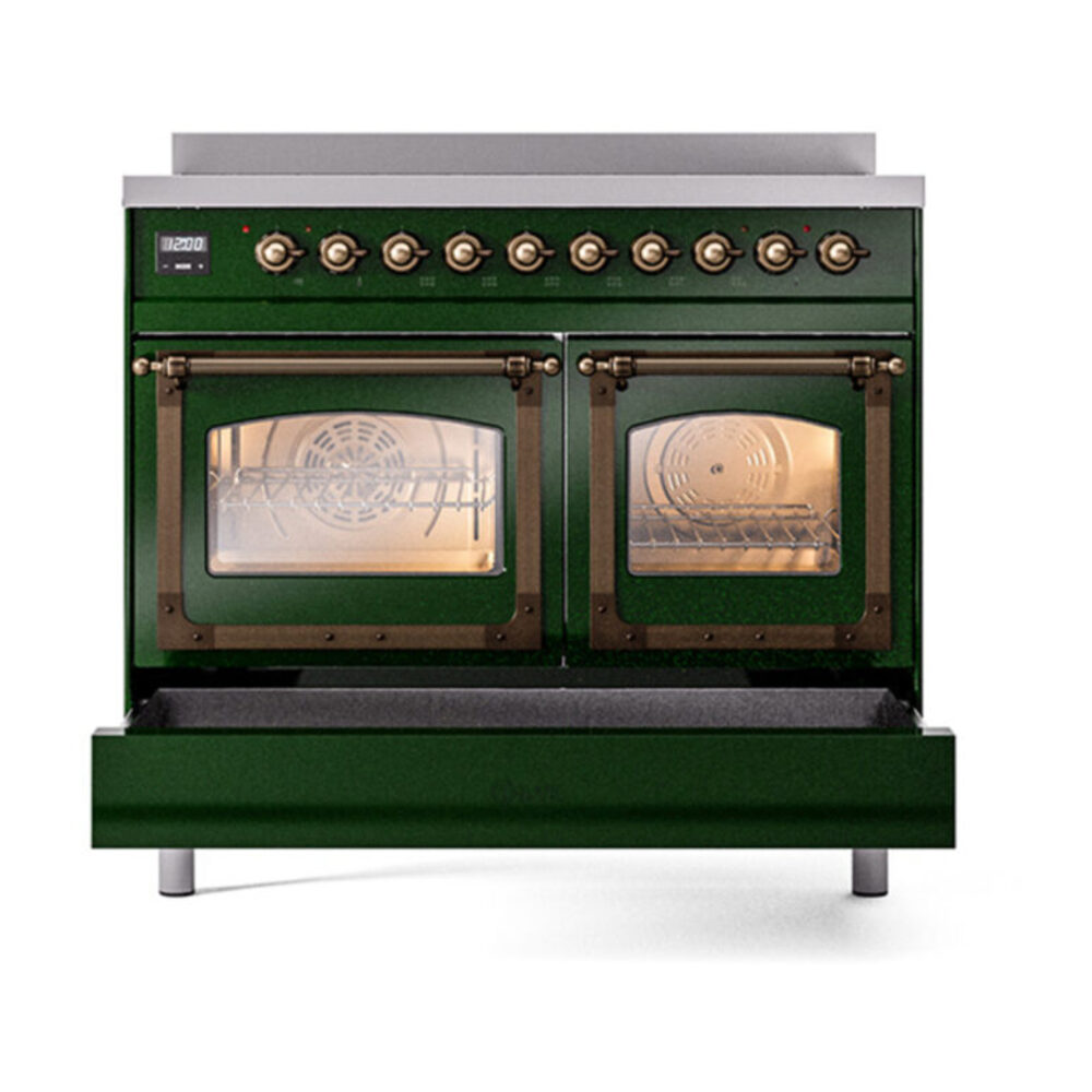 ILVE_UNDI406NMPEGB_Nostalgie_II_60"_Dual_Fuel_Range_drawer_opened