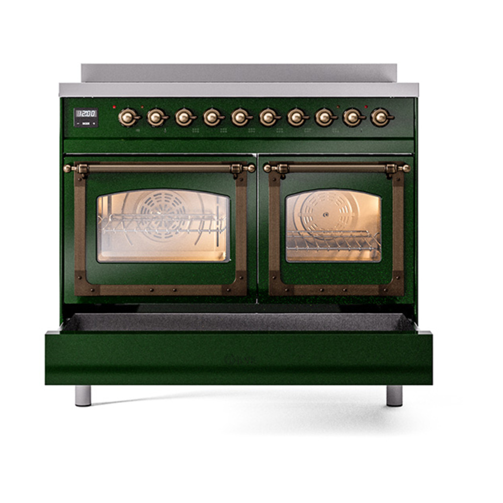 ILVE_UNDI406NMPEGB_Nostalgie_II_60"_Dual_Fuel_Range_drawer_opened