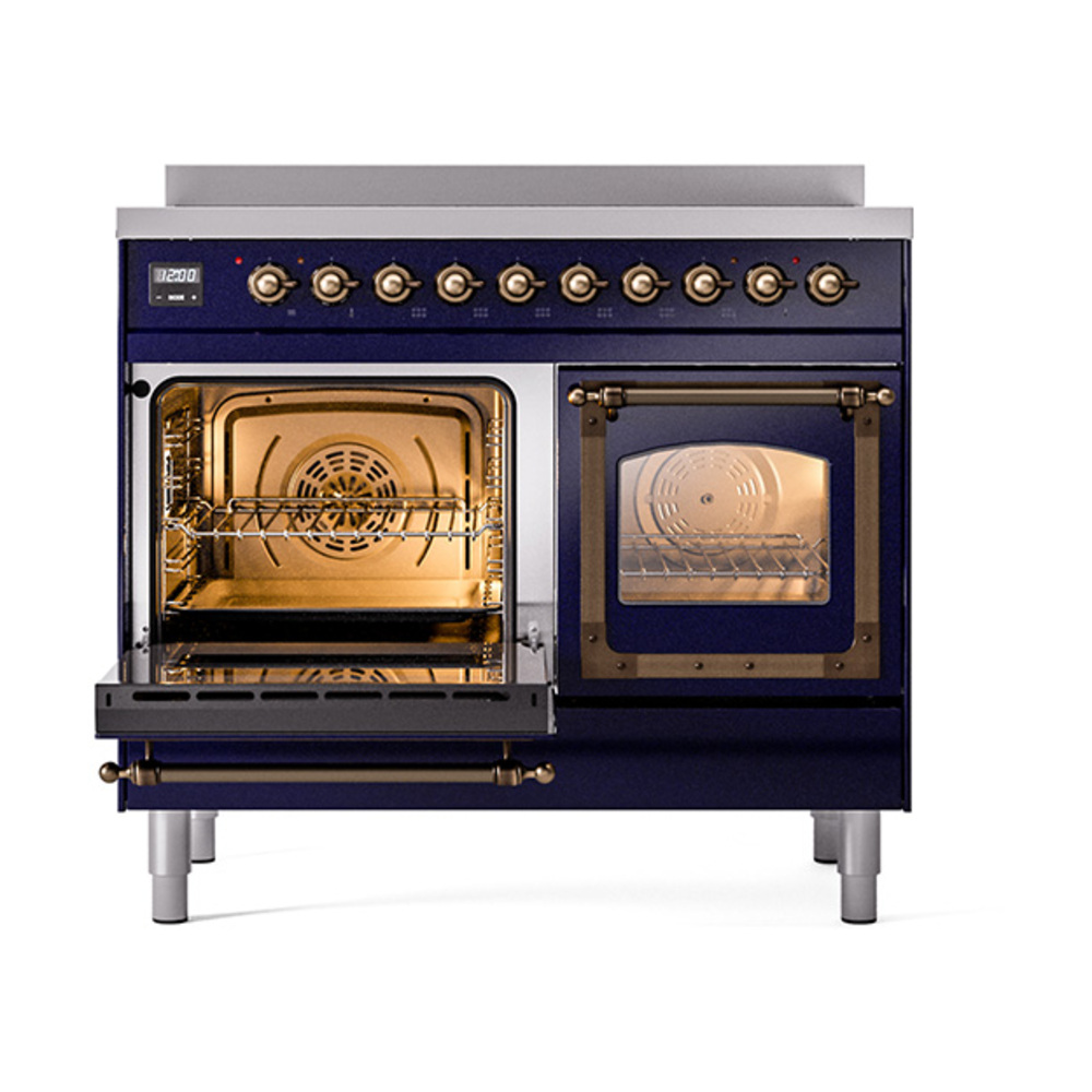 ILVE_UNDI406NMPMBB_Nostalgie_II_60"_Dual_Fuel_Range_main_oven_door_opened