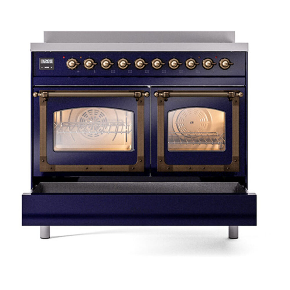 ILVE_UNDI406NMPMBB_Nostalgie_II_60"_Dual_Fuel_Range_drawer_opened