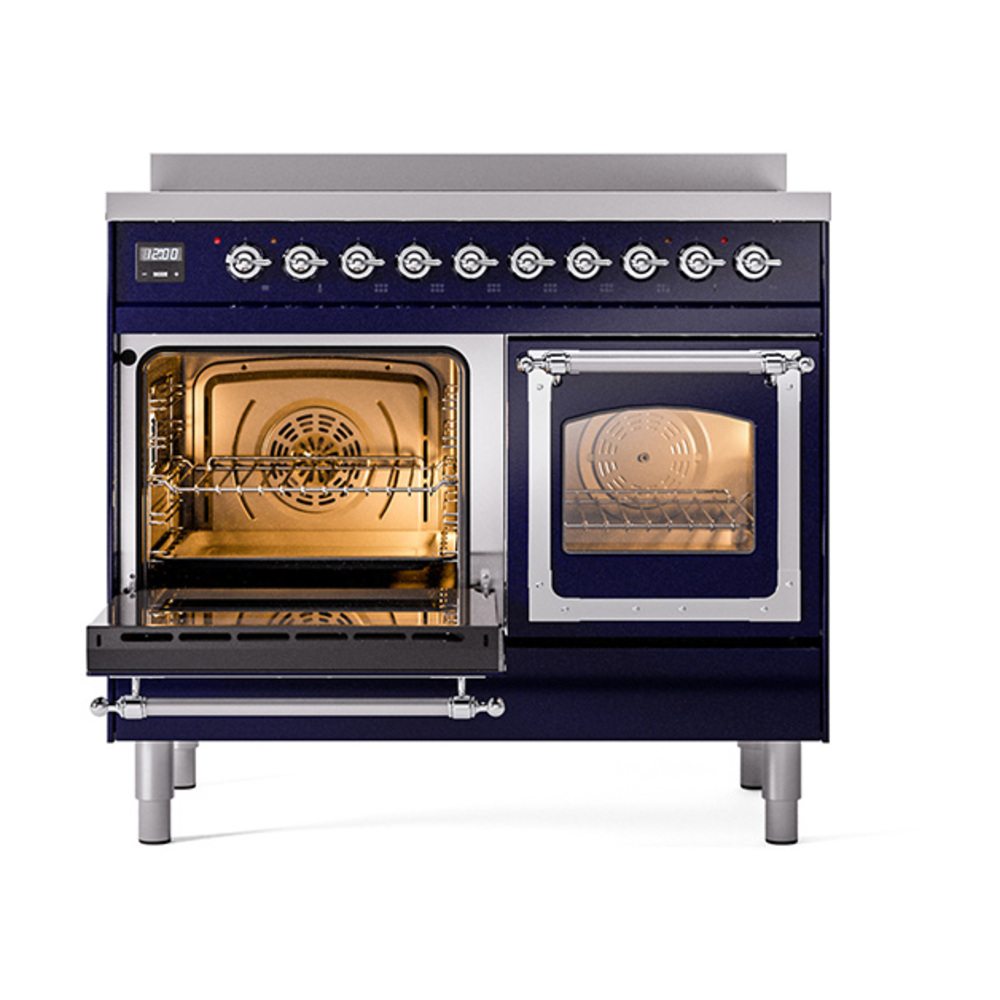 ILVE_UNDI406NMPMBC_Nostalgie_II_60"_Dual_Fuel_Range_main_oven_door_opened