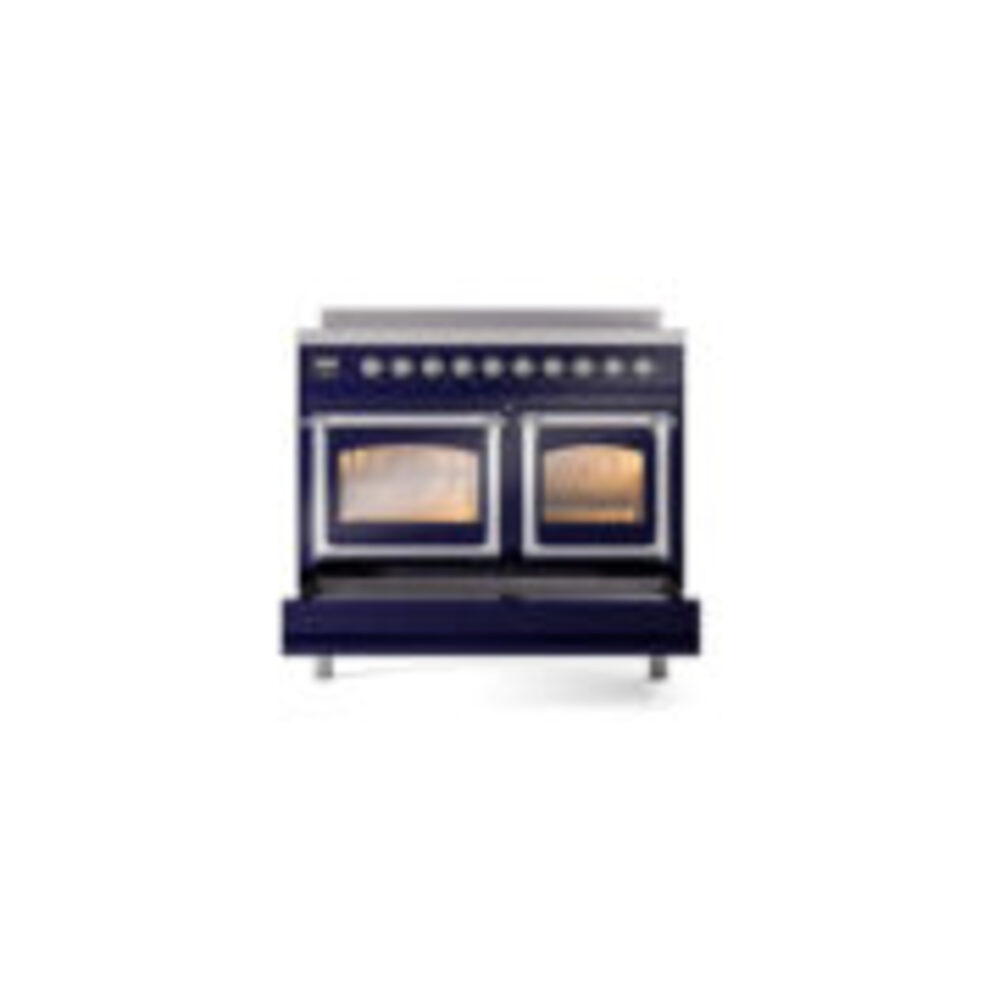 ILVE_UNDI406NMPMBC_Nostalgie_II_60"_Dual_Fuel_Range_drawer_opened