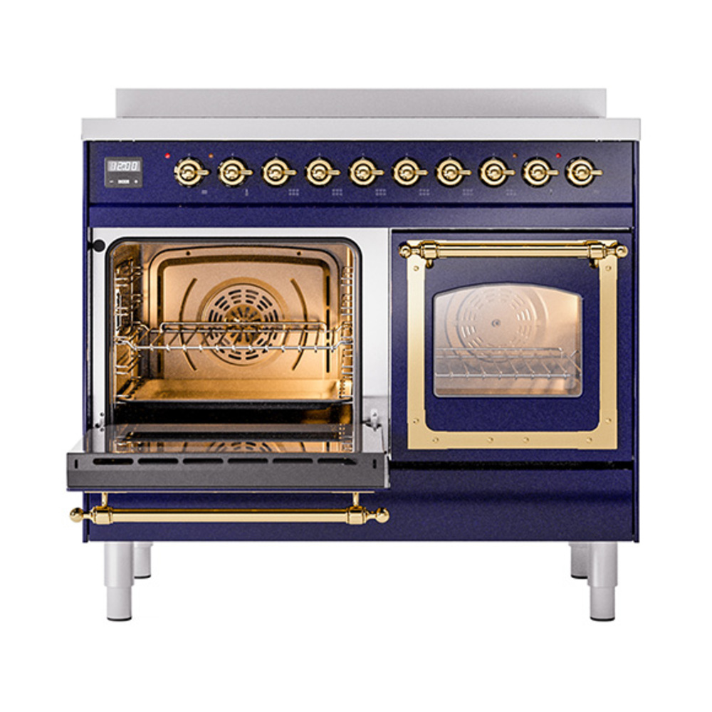 ILVE_UNDI406NMPMBG_Nostalgie_II_60"_Dual_Fuel_Range_main_oven_door_opened