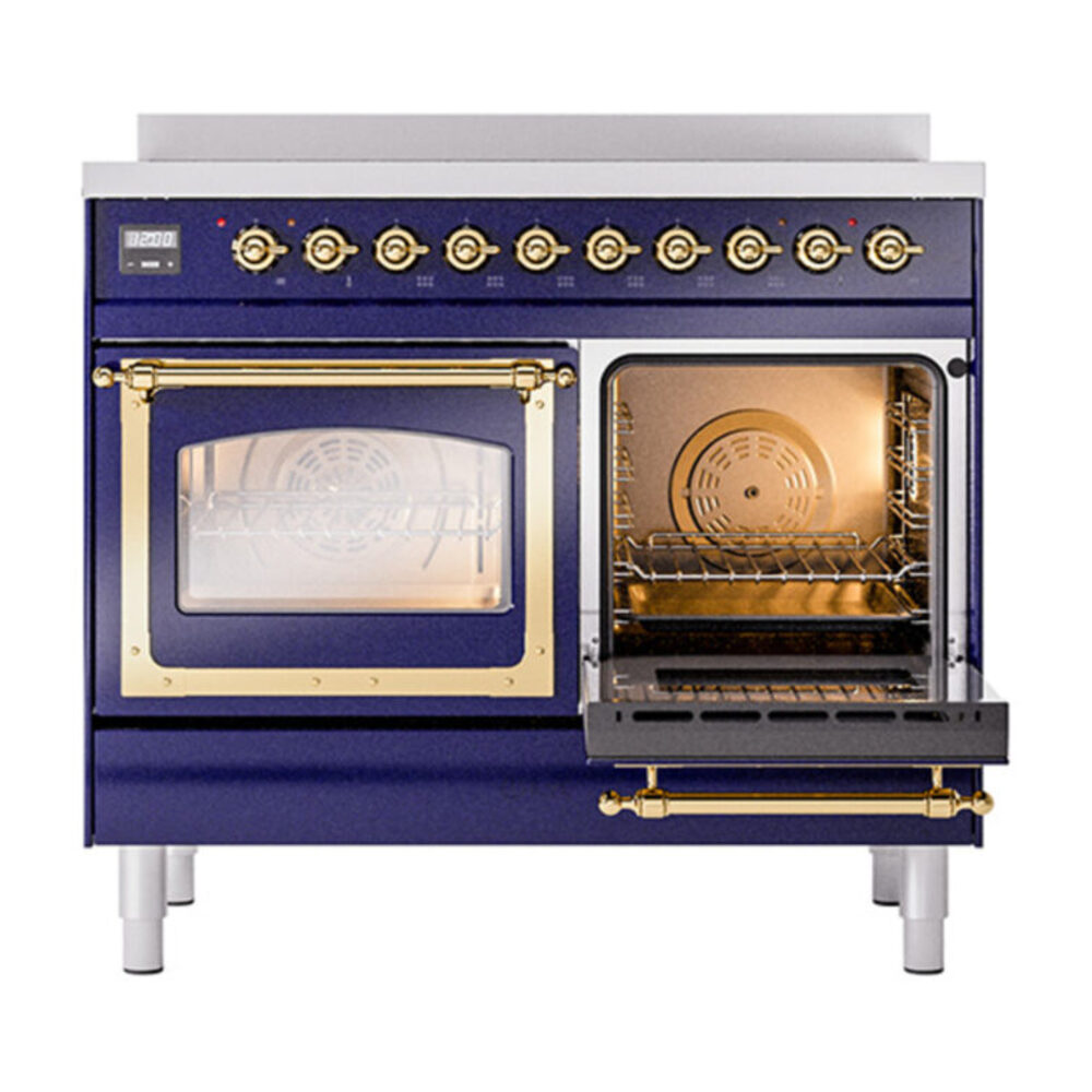 ILVE_UNDI406NMPMBG_Nostalgie_II_60"_Dual_Fuel_Range_side_oven_door_opened
