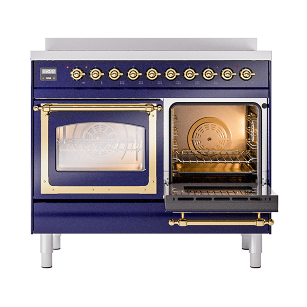 ILVE_UNDI406NMPMBG_Nostalgie_II_60"_Dual_Fuel_Range_side_oven_door_opened