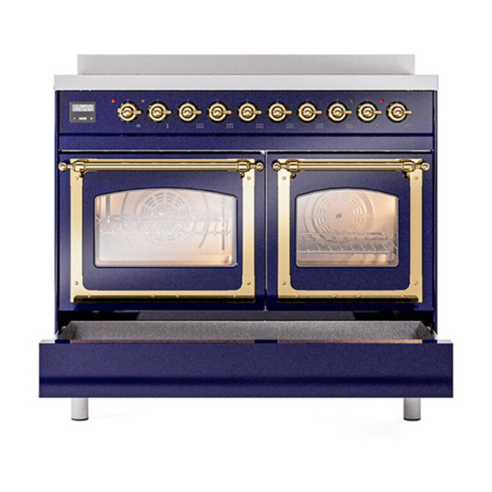 ILVE_UNDI406NMPMBG_Nostalgie_II_60"_Dual_Fuel_Range_drawer_opened