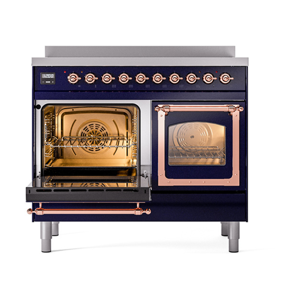 ILVE_UNDI406NMPMBP_Nostalgie_II_60"_Dual_Fuel_Range_main_oven_door_opened