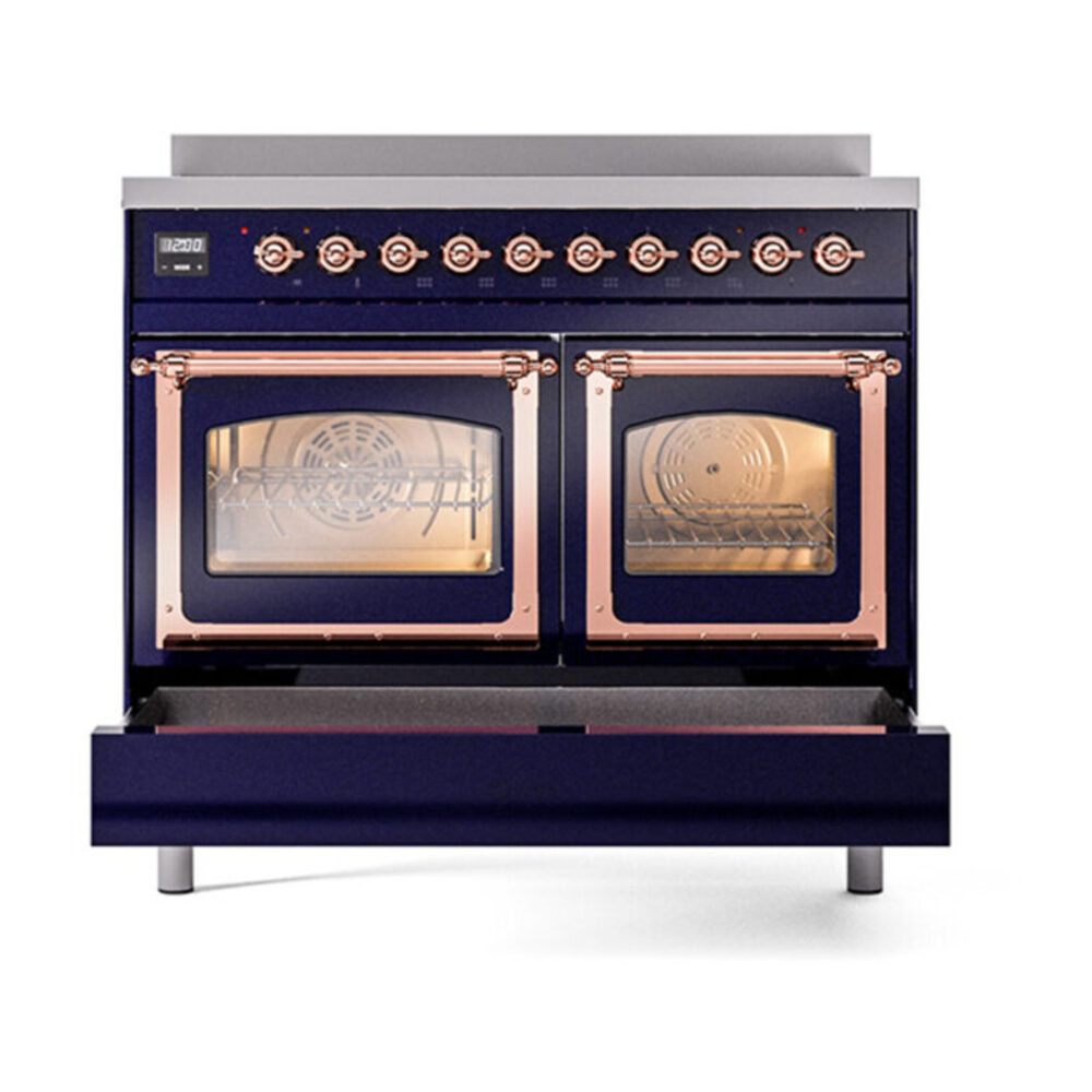 ILVE_UNDI406NMPMBP_Nostalgie_II_60"_Dual_Fuel_Range_drawer_opened