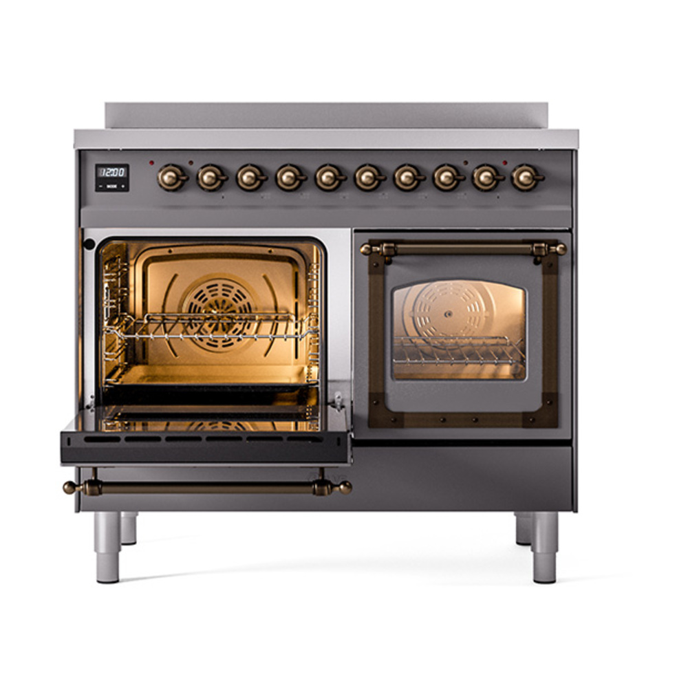 ILVE_UNDI406NMPMGB_Nostalgie_II_60"_Dual_Fuel_Range_main_oven_door_opened