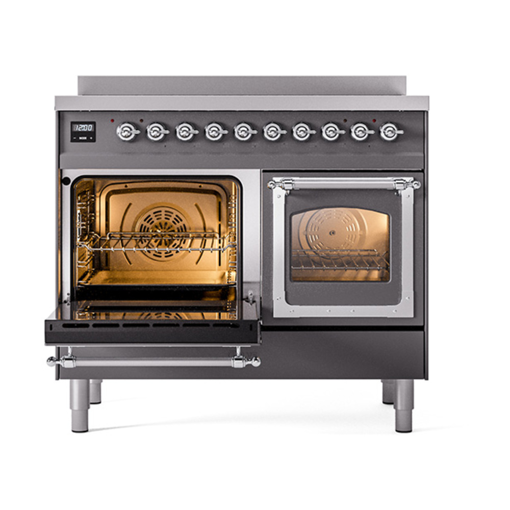 ILVE_UNDI406NMPMGC_Nostalgie_II_60"_Dual_Fuel_Range_main_oven_door_opened