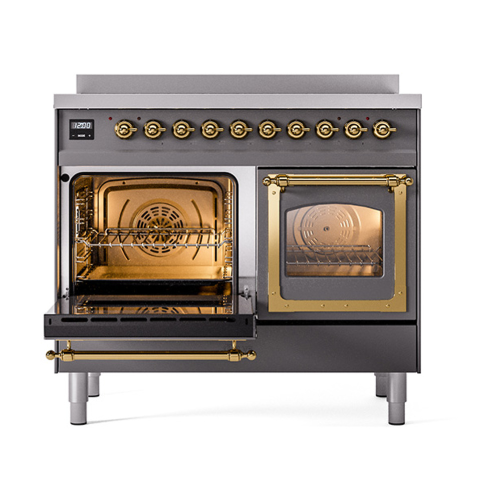 ILVE_UNDI406NMPMGG_Nostalgie_II_60"_Dual_Fuel_Range_main_oven_door_opened