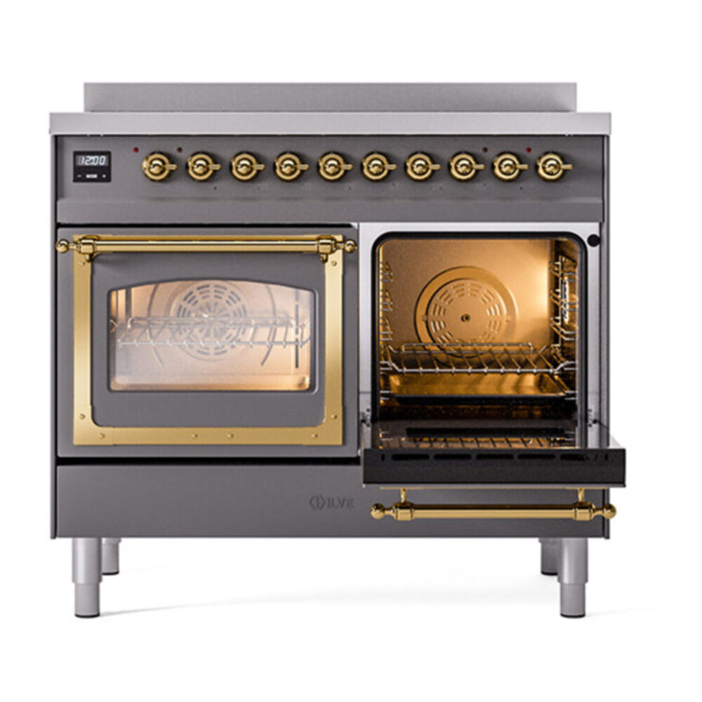 ILVE_UNDI406NMPMGG_Nostalgie_II_60"_Dual_Fuel_Range_side_oven_door_opened