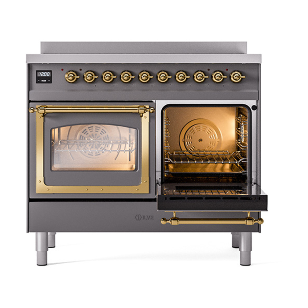 ILVE_UNDI406NMPMGG_Nostalgie_II_60"_Dual_Fuel_Range_side_oven_door_opened