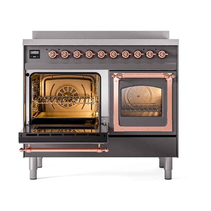 ILVE_UNDI406NMPMGP_Nostalgie_II_60"_Dual_Fuel_Range_main_oven_door_opened