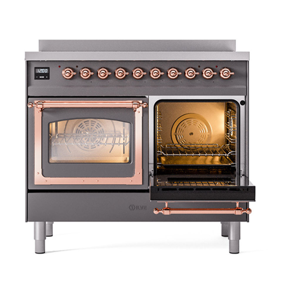 ILVE_UNDI406NMPMGP_Nostalgie_II_60"_Dual_Fuel_Range_side_oven_door_opened