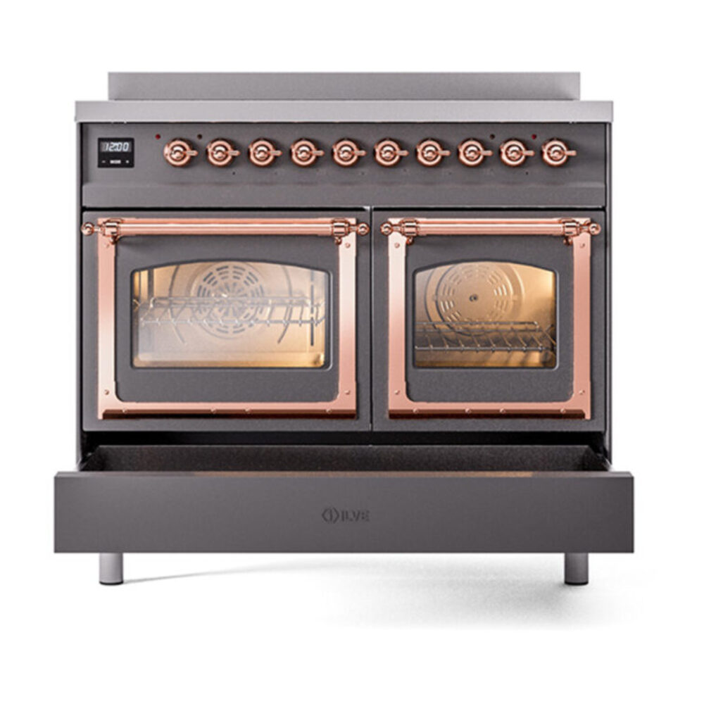 ILVE_UNDI406NMPMGP_Nostalgie_II_60"_Dual_Fuel_Range_drawer_opened