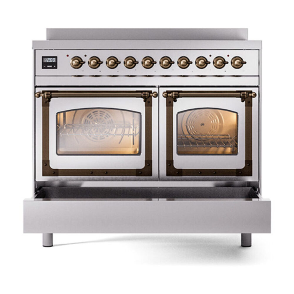 ILVE_UNDI406NMPSSB_Nostalgie_II_60"_Dual_Fuel_Range_drawer_opened