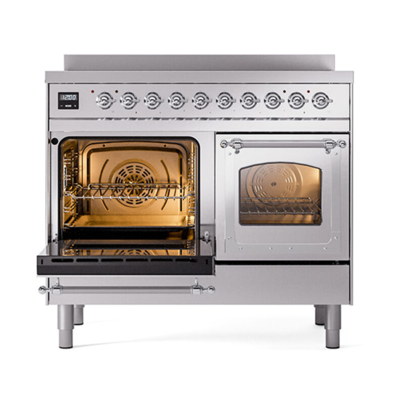 ILVE_UNDI406NMPSSC_Nostalgie_II_60"_Dual_Fuel_Range_main_oven_door_opened