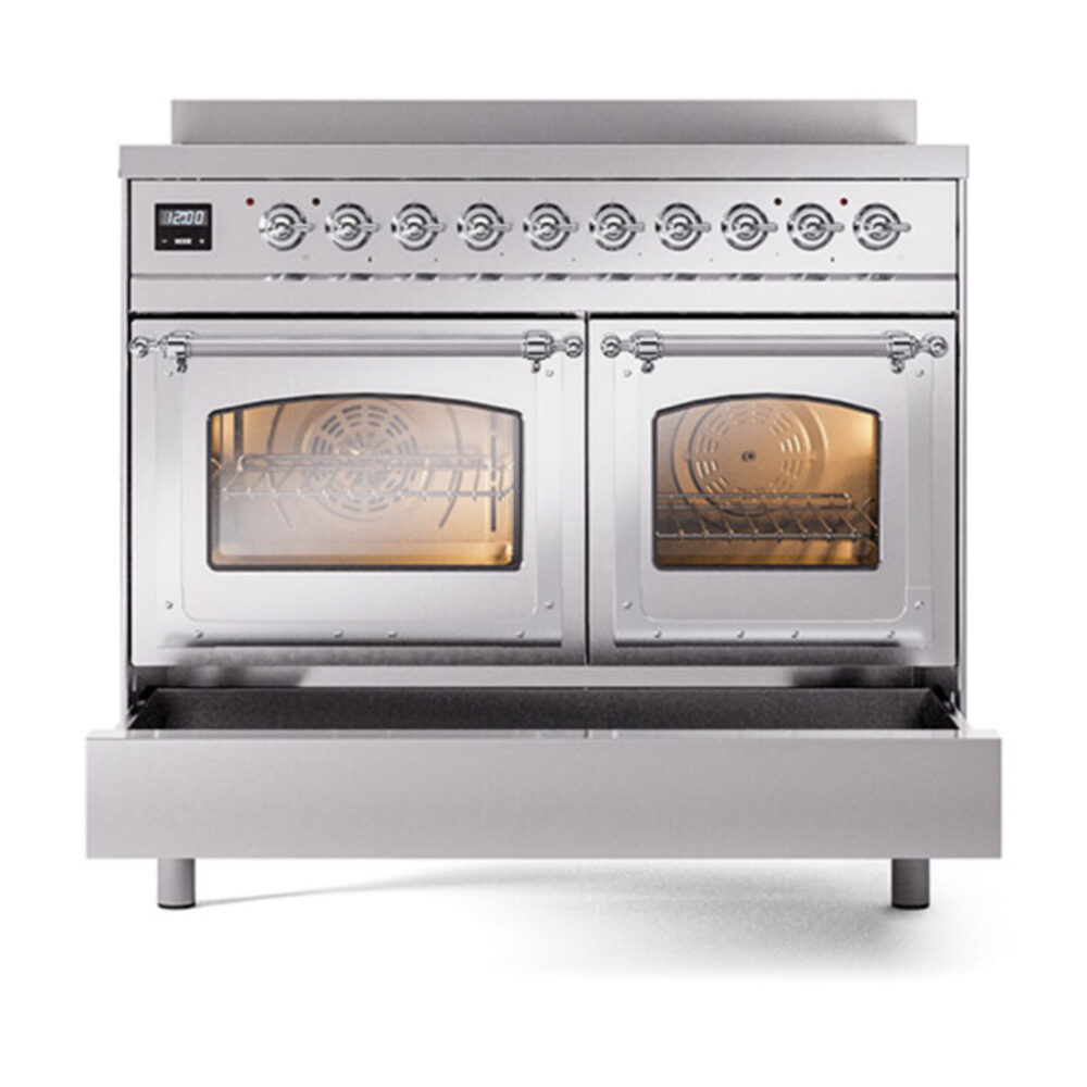 ILVE_UNDI406NMPSSC_Nostalgie_II_60"_Dual_Fuel_Range_drawer_opened
