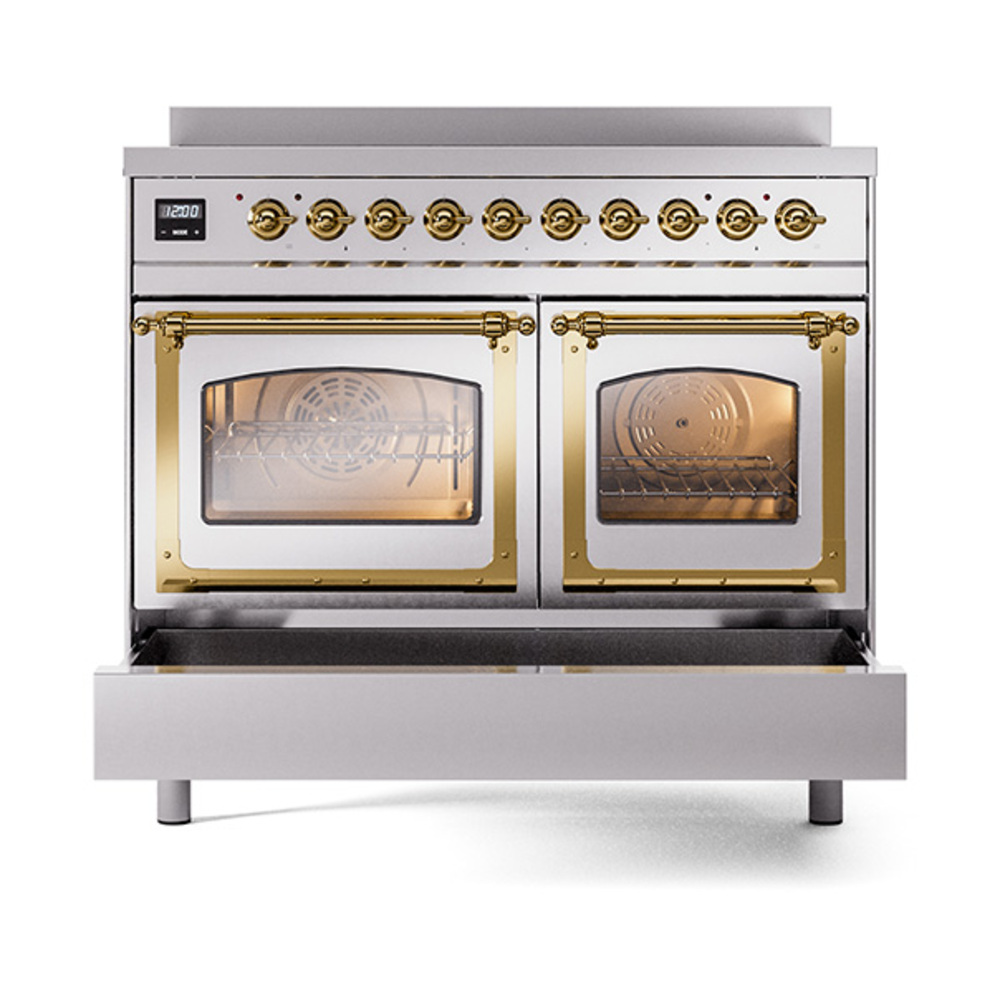 ILVE_UNDI406NMPSSG_Nostalgie_II_60"_Dual_Fuel_Range_drawer_opened