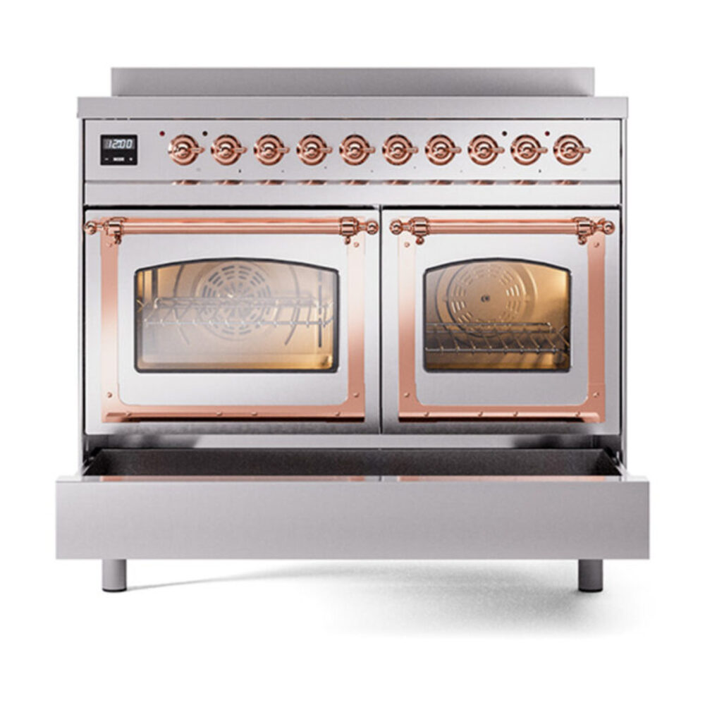 ILVE_UNDI406NMPSSP_Nostalgie_II_60"_Dual_Fuel_Range_drawer_opened